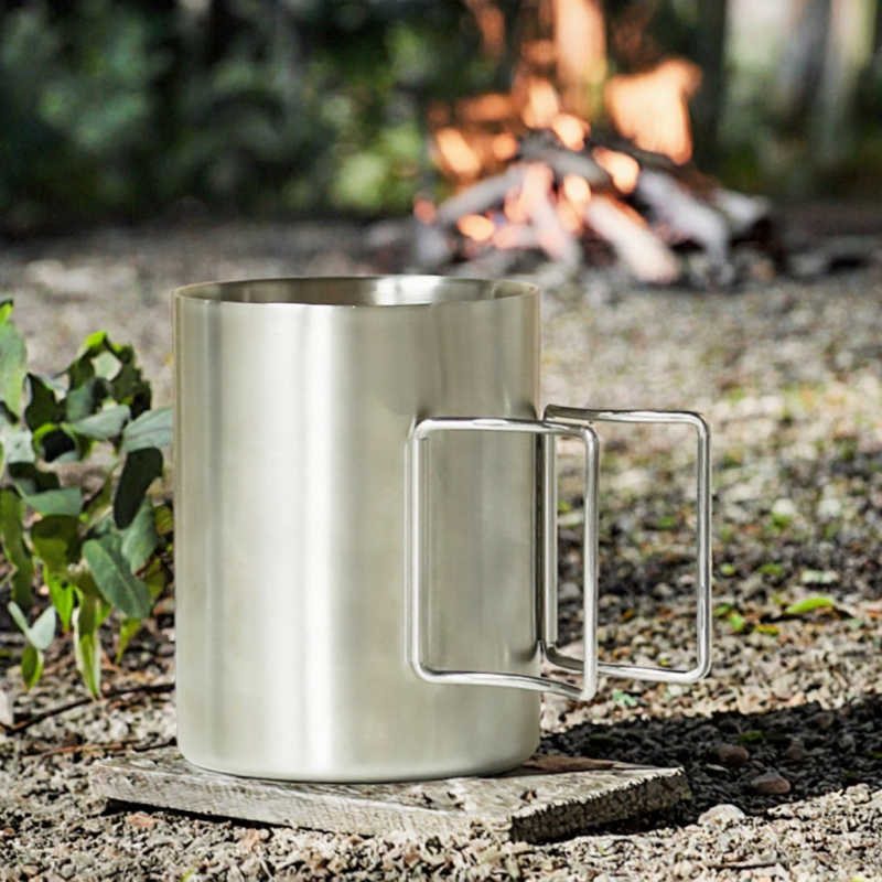 High Quality 175ml-700ML Foldable Camping Stainless Steel Tumbler Customizable Logo Portable Outdoor Travel Mug for Hiking