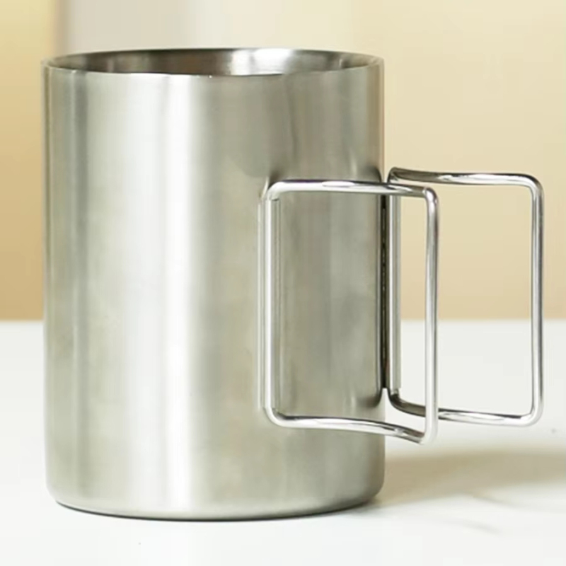 High Quality 175ml-700ML Foldable Camping Stainless Steel Tumbler Customizable Logo Portable Outdoor Travel Mug for Hiking
