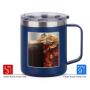 12oz Stainless Steel Insulated Coffee Mug With Powder Coated Sublimation Thermal Cup Handgrip Custom Logo Gift for Wine Water