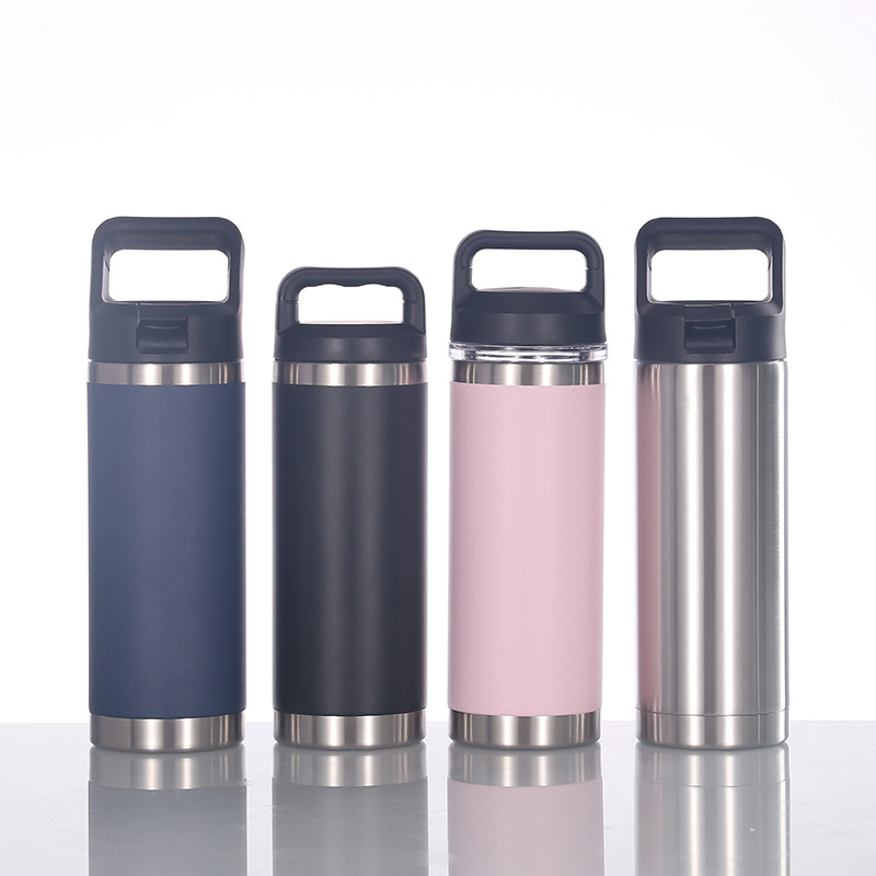 Wholesale New Style 18oz Portable Stainless Steel Bottle Outdoor Sports Water Bottle Vacuum Thermal Bottle with Chug Lid&Handle