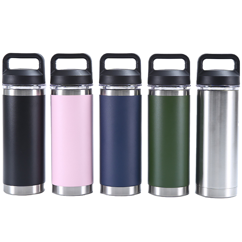Wholesale New Style 18oz Portable Stainless Steel Bottle Outdoor Sports Water Bottle Vacuum Thermal Bottle with Chug Lid&Handle