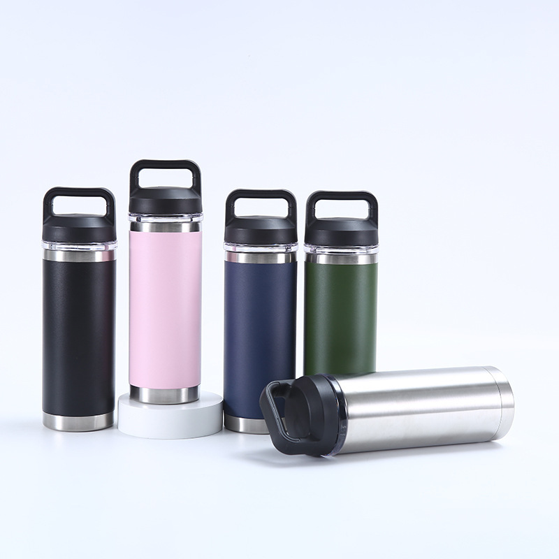18oz Insulated Thermos Stainless Steel Metal Vacuum Flask, Easy to Carry Out Gym Fitness Double Walled Water Bottles