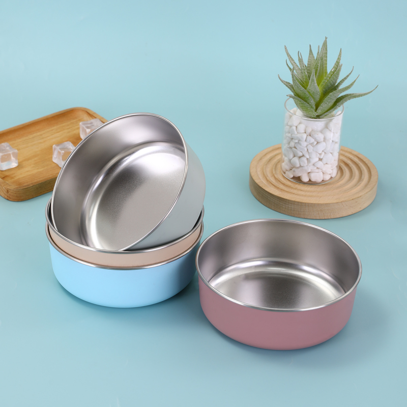 Big Capacity Thickened Custom 15oz 30oz Single Wall 304 Stainless Steel Dog Cat Pet Food Water Bowl Portable Home Pet Feeders