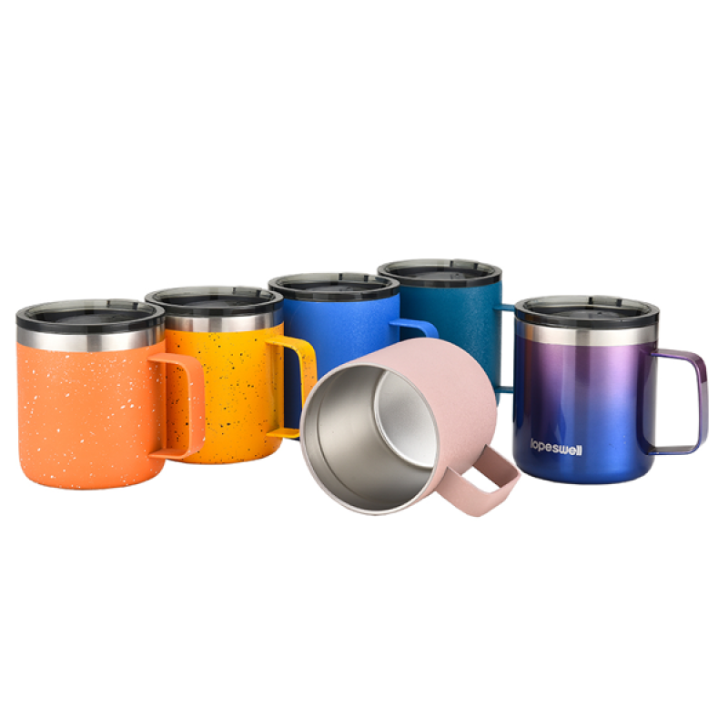 12oz 14oz Double Wall Stainless Steel Travel Coffee Mug Tumbler 14oz with Magnetic Lid Travel Mug with Handle Cup Vacuum Tumbler