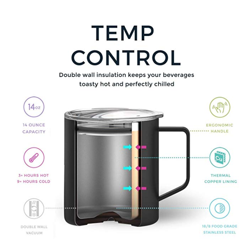 12oz 14oz Double Wall Stainless Steel Travel Coffee Mug Tumbler 14oz with Magnetic Lid Travel Mug with Handle Cup Vacuum Tumbler
