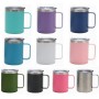 12oz 14oz Custom Double Wall Insulated Stainless Steel Travel Coffee Camper Mug with Handle Magnetic Lid Wholesale