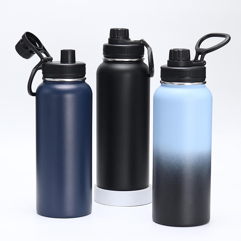 Wholesale Logo 32oz Wide Mouth Sport Thermal Drink Jug Double Wall Vacuum Insulated 304 Stainless Steel Water Bottle