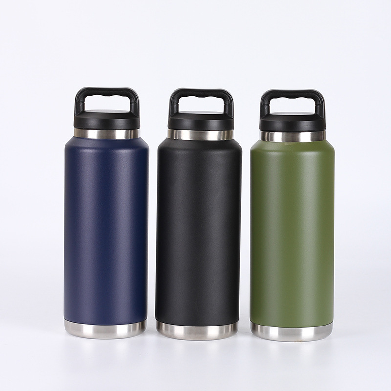 18/26/36oz Stainless Steel Double-Walled Vacuum Insulated Flasks Metal Drinkware Water Bottle with Chug Lid Termos Beer Tumbler