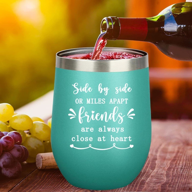 Wine Tumblers Wholesale Bulk Classic Insulated Travel Mugs 12oz Egg Shaped Thermal Cups With Straw Iced Wine Beer for Party