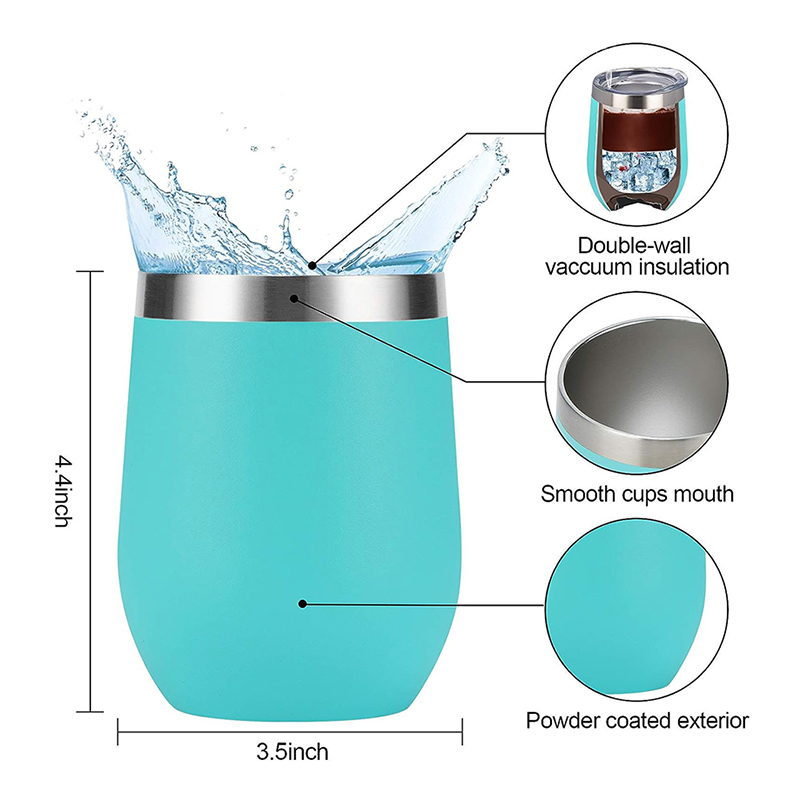 Wine Tumblers Wholesale Bulk Classic Insulated Travel Mugs 12oz Egg Shaped Thermal Cups With Straw Iced Wine Beer for Party