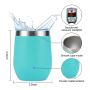 Wine Tumblers Wholesale Bulk Classic Insulated Travel Mugs 12oz Egg Shaped Thermal Cups With Straw Iced Wine Beer for Party