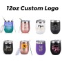 Wine Tumblers Wholesale Bulk Classic Insulated Travel Mugs 12oz Egg Shaped Thermal Cups With Straw Iced Wine Beer for Party