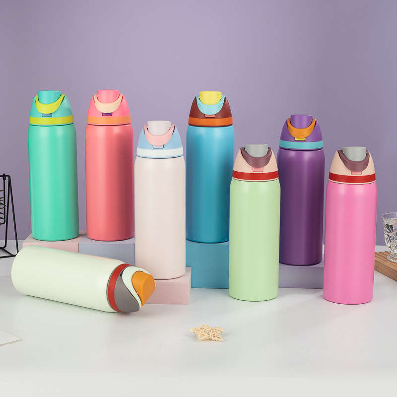 Custom Vacuum Thermos Cup 304 Stainless Steel Double Walled Large Capacity Sports 6-12h Thermal Insulated Water Bottle Flasks