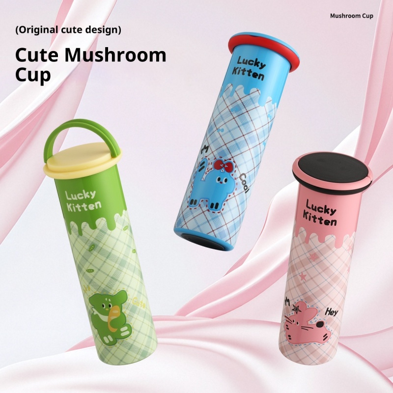 Kids Stainless Steel Water Bottle 320ml 316 Insulated Cute Cartoon Design With Straw Leak Proof Lightweight for School Outdoor