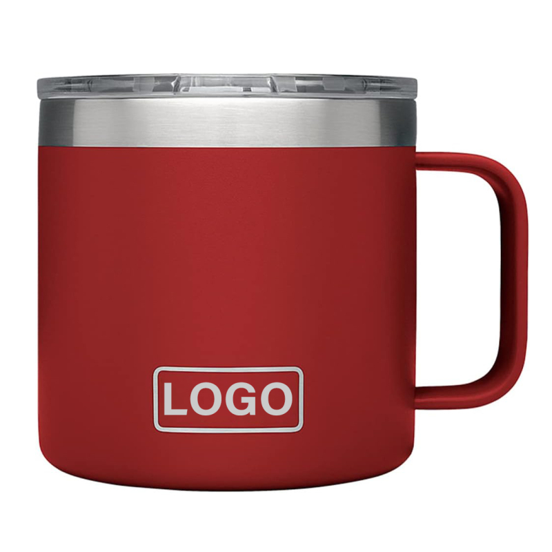 12oz 14oz Customized Logo Vacuum Insulated Camping Travel Cup Stainless Steel Thermos Coffee Mug with Handle Outdoor Mug