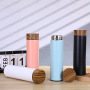 Wood Grain Lid Cover Straight Termos Stainless Steel Flask Thermos Wooden Pattern Lid Thermal Cup Water Bottle with Tea Infuser