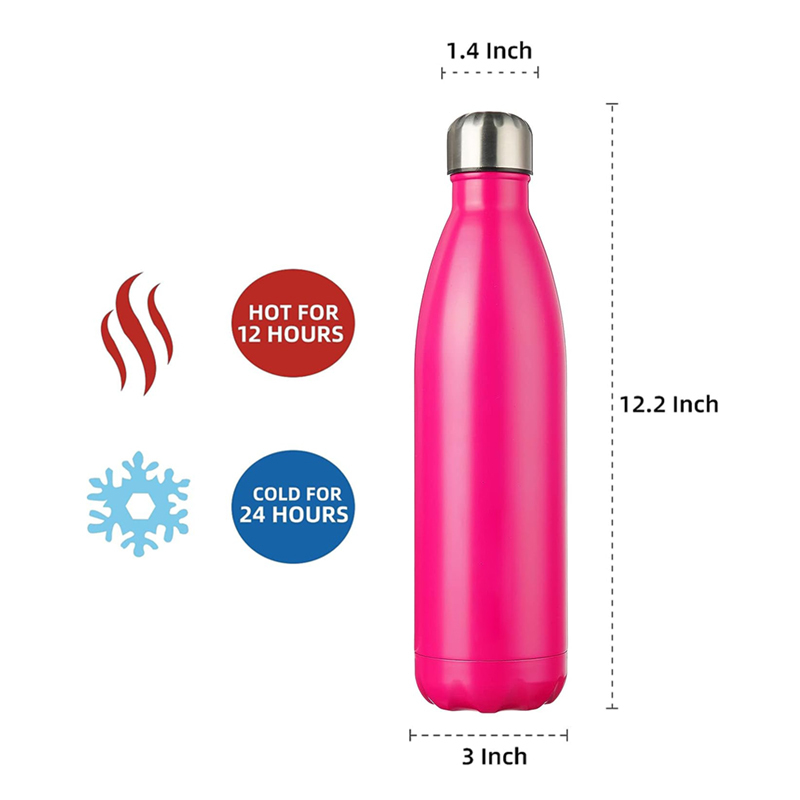 17oz Stainless Steel Water Bottle With Narrow Mouth Cola Shaped Vacuum Flask Sport Gym Custom Logo Direct Drinking Outdoor Tours