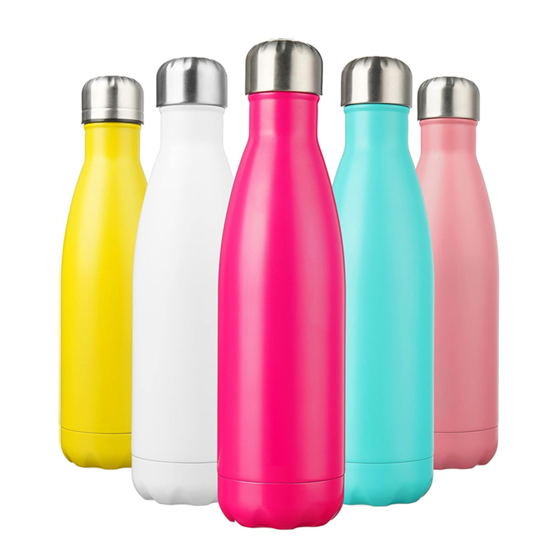 17oz Stainless Steel Water Bottle With Narrow Mouth Cola Shaped Vacuum Flask Sport Gym Custom Logo Direct Drinking Outdoor Tours