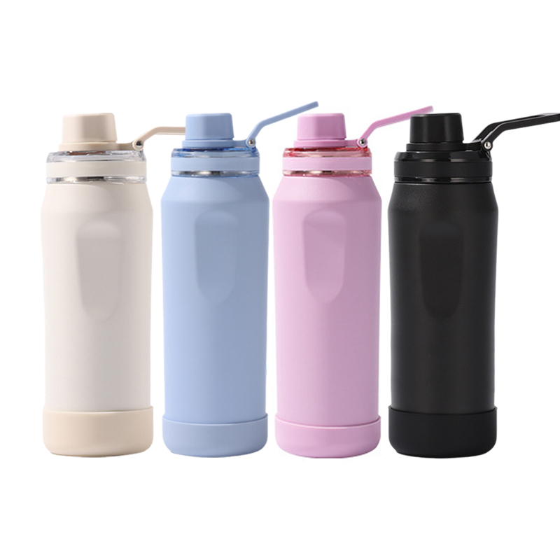Custom logo Simple Straight Portable Vacuum Water Bottle Large Capacity Double Wall Stainless Steel Thermos Bottle with Handle Custom logo Simple Straight Portable Vacuum Water Bottle Large Capacity Double Wall Stainless Steel Thermos Bottle with Handle
