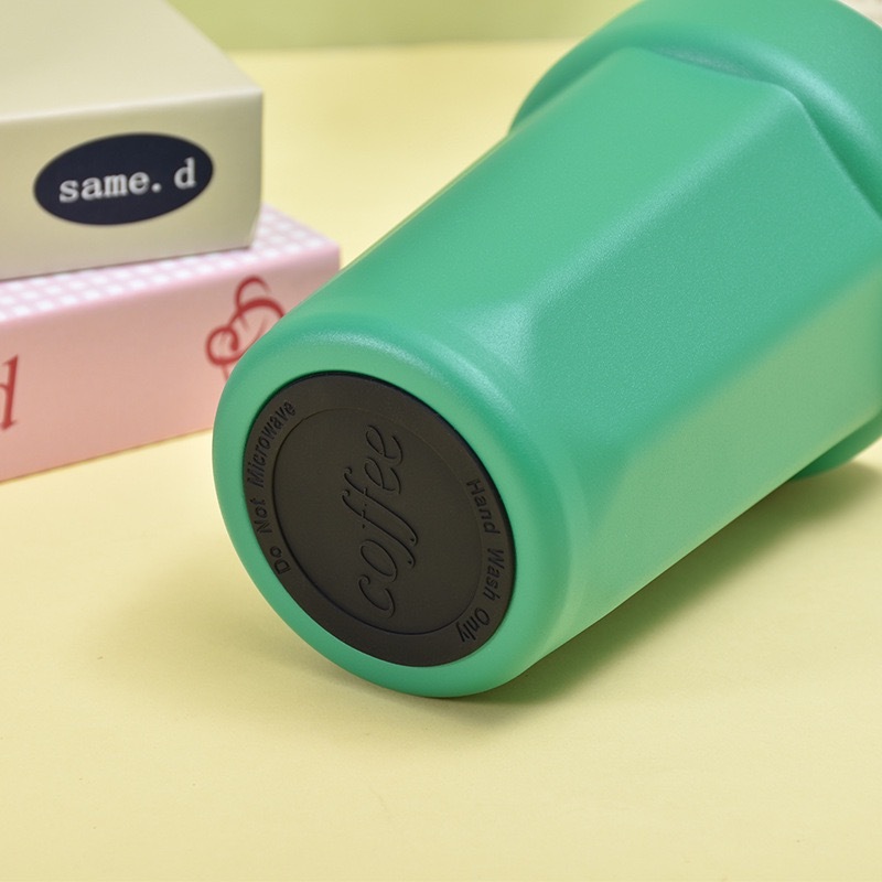 High Quality Portable Travel Coffee Thermos Cup 304 Stainless Steel Octagonal Diamond Handle Modern Vacuum Gift Coffee Mug