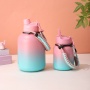 New Gradient Pink 304 Stainless Steel Large Cup Outdoor Gym Gallon Water Jug Outdoor Sport Water Kettle with a Carrying Rope