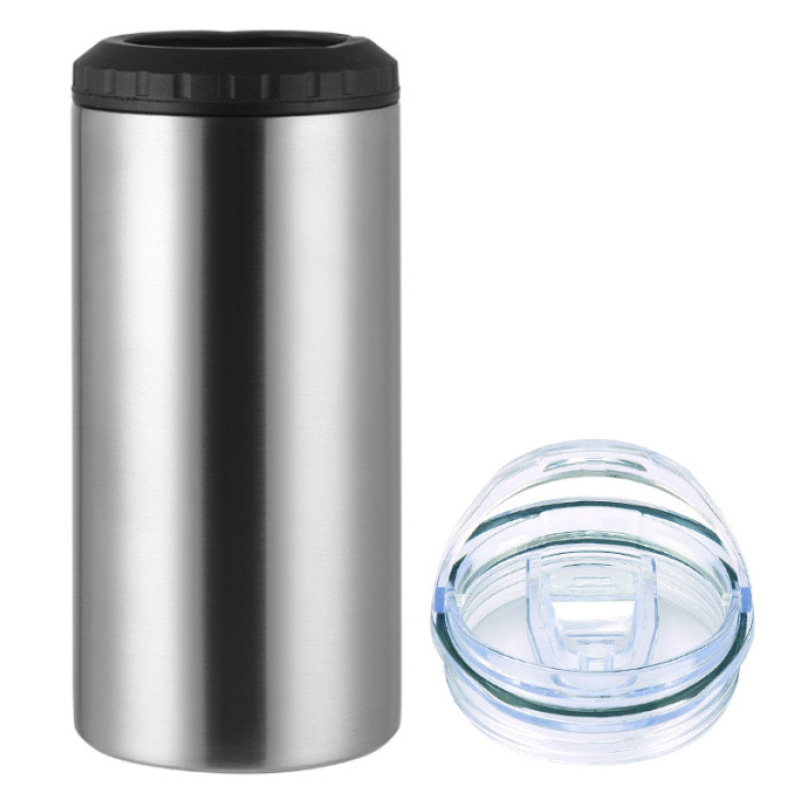 16oz Beer Double Wall Vacuum Insulated 4 in 1 Can Cooler Sublimation 12 oz Stainless Steel Silm Coffee Cooler Tumbler Cup