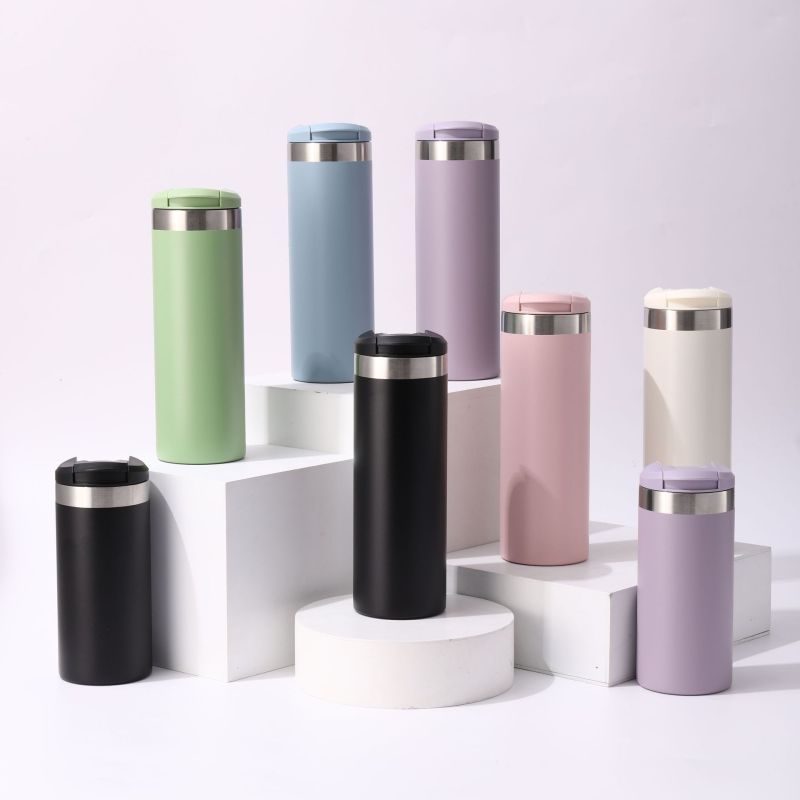 Wholesale Oem Large Capacity Solid-Color 304 Stainless Steel Water Bottle 380/480ml Thermos Cup