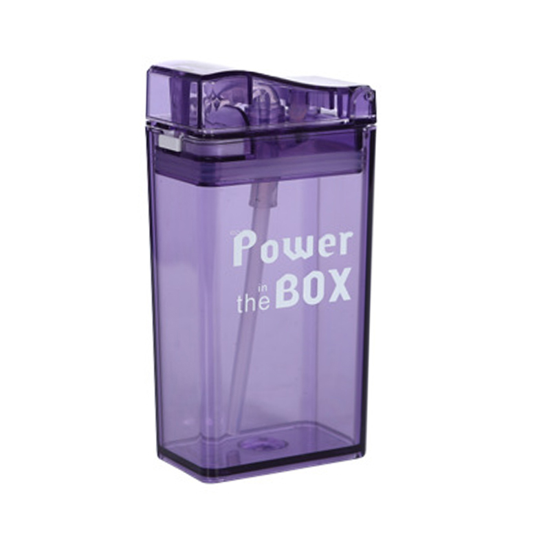 Colorful BPA FREE Acrylic Plastic Clear Square Water Bottles  Simple Drawing Children School Sports Juice Bottle