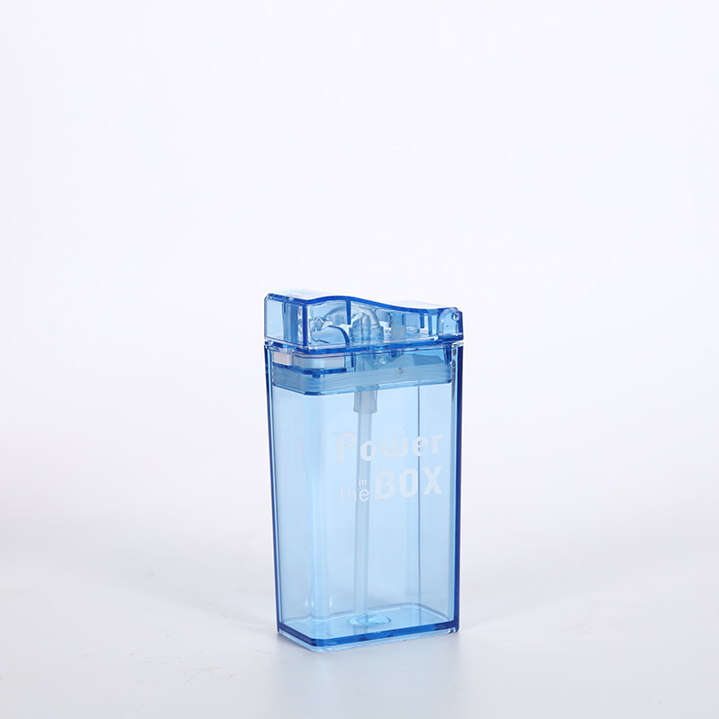 Colorful BPA FREE Acrylic Plastic Clear Square Water Bottles  Simple Drawing Children School Sports Juice Bottle
