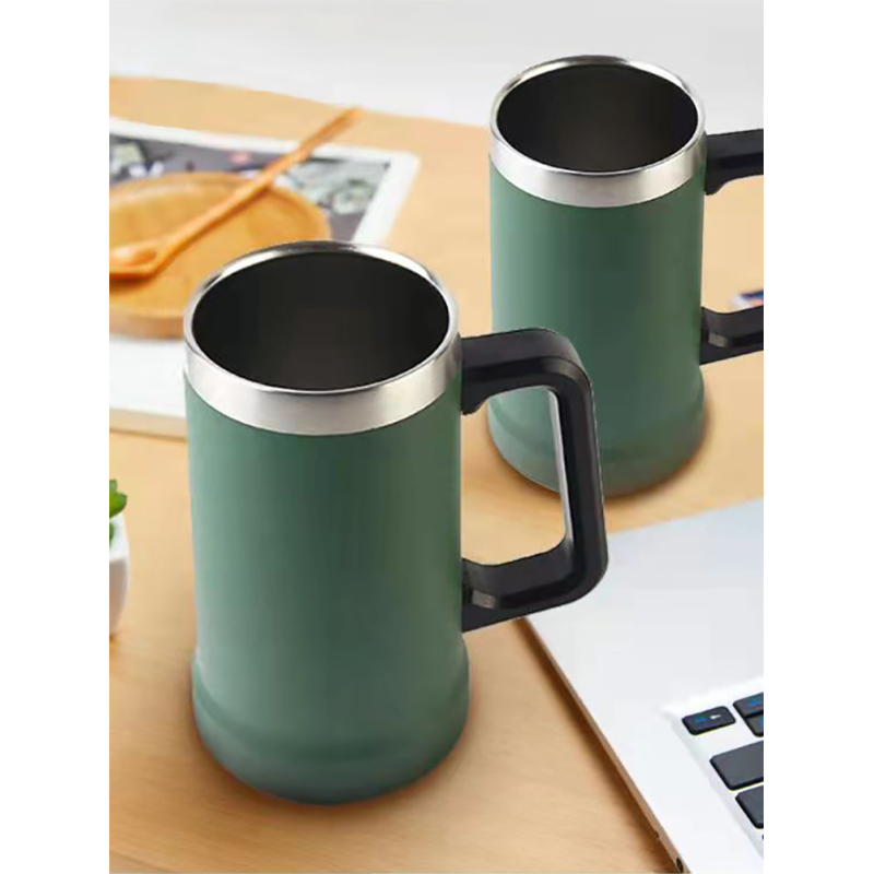 Promotional 304stainless Steel Handle Cup 24oz Large Capacity Portable Beer Mug sealed Leak-proof Vacuum Cup Cross-border