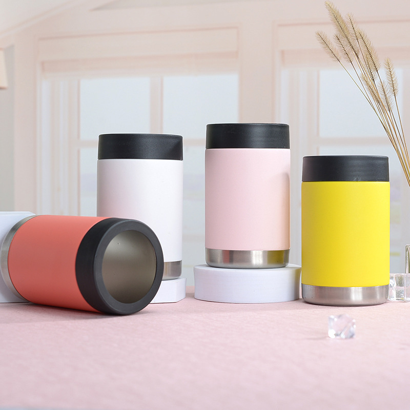 12oz Stainless Steel Tumbler Mug Double Wall Insulated Travel Drinking Customizable Logo Hot Beer Wine Slim Can Cooler Gift