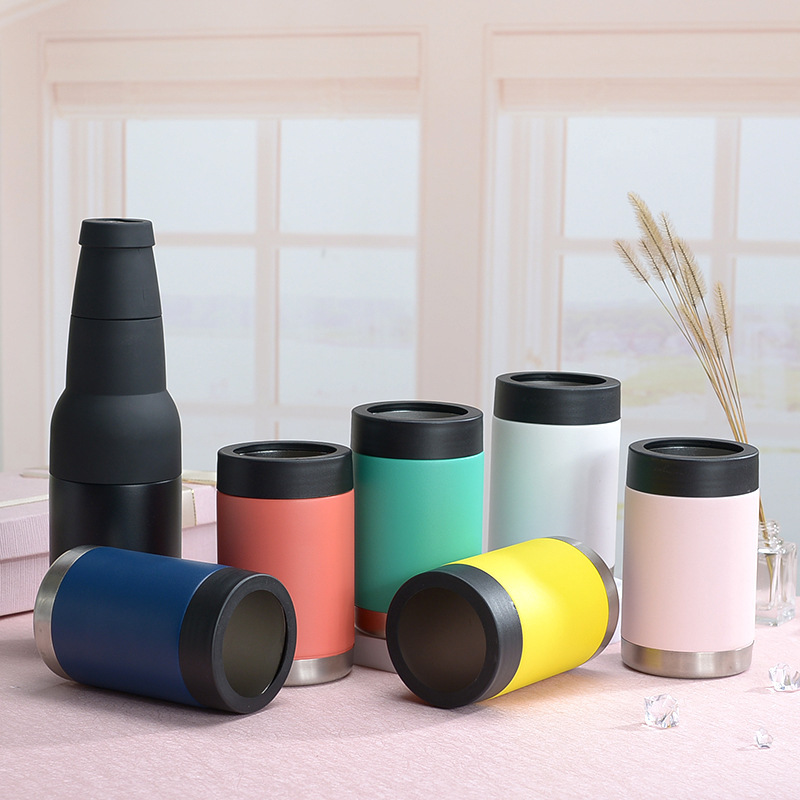 12oz Stainless Steel Tumbler Mug Double Wall Insulated Travel Drinking Customizable Logo Hot Beer Wine Slim Can Cooler Gift
