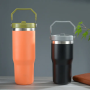 Wholesale Price Stainless Steel Flip Straw 30oz Tumbler With Handle Matte Colored Blank Sublimation Insulated Vacuum Tumbler Mug