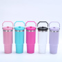 Wholesale Price Stainless Steel Flip Straw 30oz Tumbler With Handle Matte Colored Blank Sublimation Insulated Vacuum Tumbler Mug