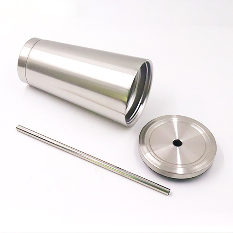 16oz Sport Metal Termos Double Wall Vacuum Water Bottle Drink Coffee Cup Outdoors Driving Travel Tumbler Mug with Straw