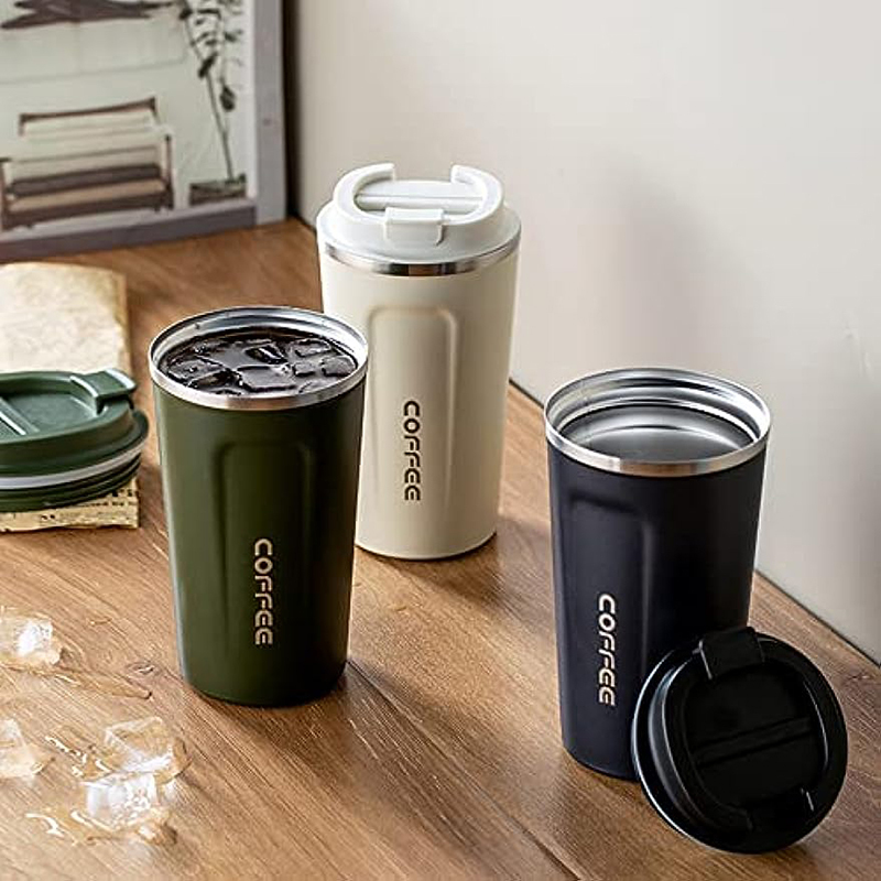 Wholesale Custom 510ml Portable Mug Stainless Steel Double Wall Insulated Travel Mug Thermal Coffee Mug Tumbler with Lid