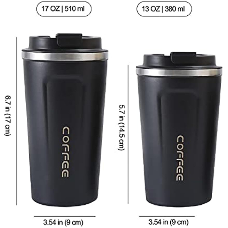 Wholesale Custom 510ml Portable Mug Stainless Steel Double Wall Insulated Travel Mug Thermal Coffee Mug Tumbler with Lid