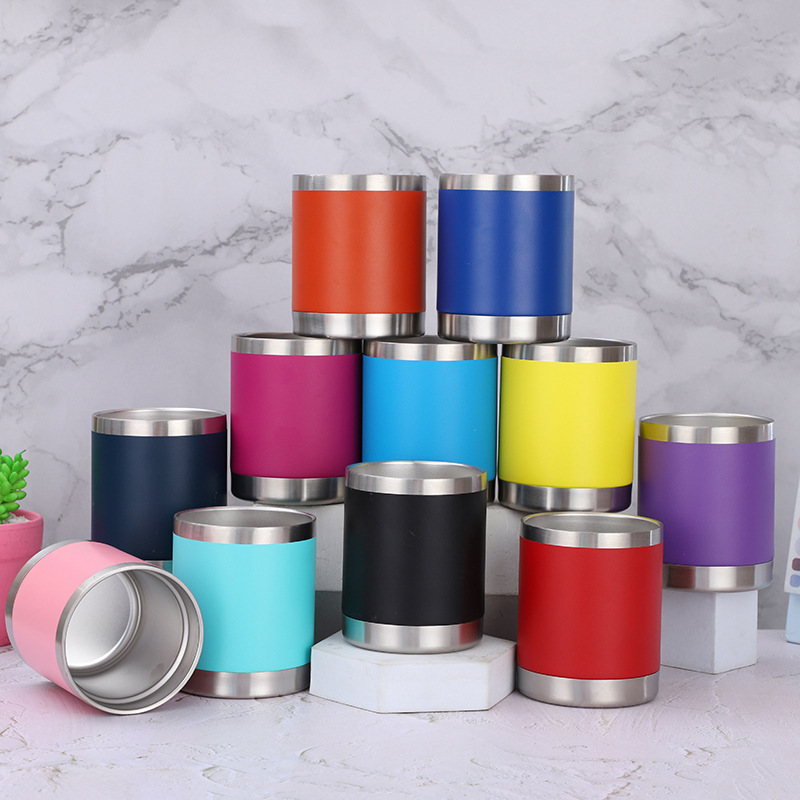 Wholesale 12 oz 10 oz Insulated Double Wall Stainless Steel Tumblers Classic Outdoor Camp Coffee Mugs Lid Sublimation Water Use