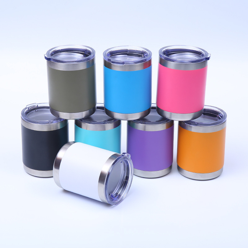Wholesale 12 oz 10 oz Insulated Double Wall Stainless Steel Tumblers Classic Outdoor Camp Coffee Mugs Lid Sublimation Water Use