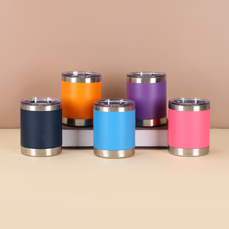 Wholesale 12 oz 10 oz Insulated Double Wall Stainless Steel Tumblers Classic Outdoor Camp Coffee Mugs Lid Sublimation Water Use