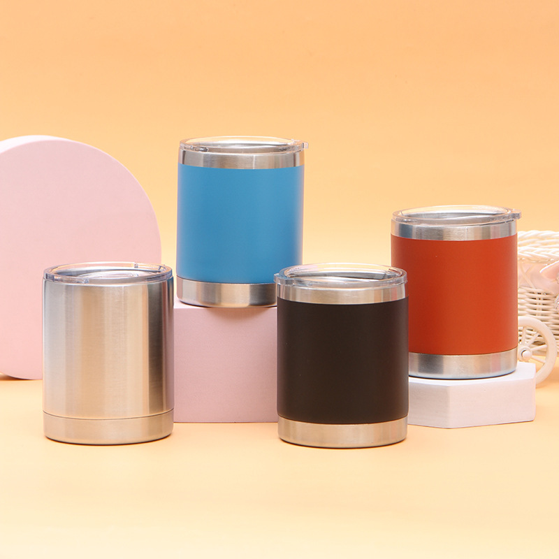Wholesale 12 oz 10 oz Insulated Double Wall Stainless Steel Tumblers Classic Outdoor Camp Coffee Mugs Lid Sublimation Water Use