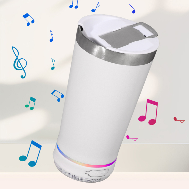14oz 16oz Smart Tumbler Thermal Bluetooth Stainless Steel Water Bottle with Music Speaker Beer Cup with Lid Gym Bottle