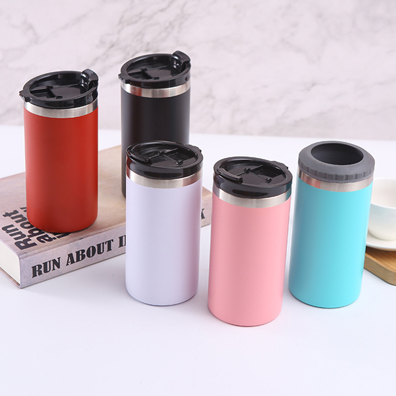 16oz Powder Coated Cola Can Cooler Frost Can Holder Vacuum Insulated Beer Can Cooler 3 in 1 Tumblers 4 in 1 Tumbler Mug