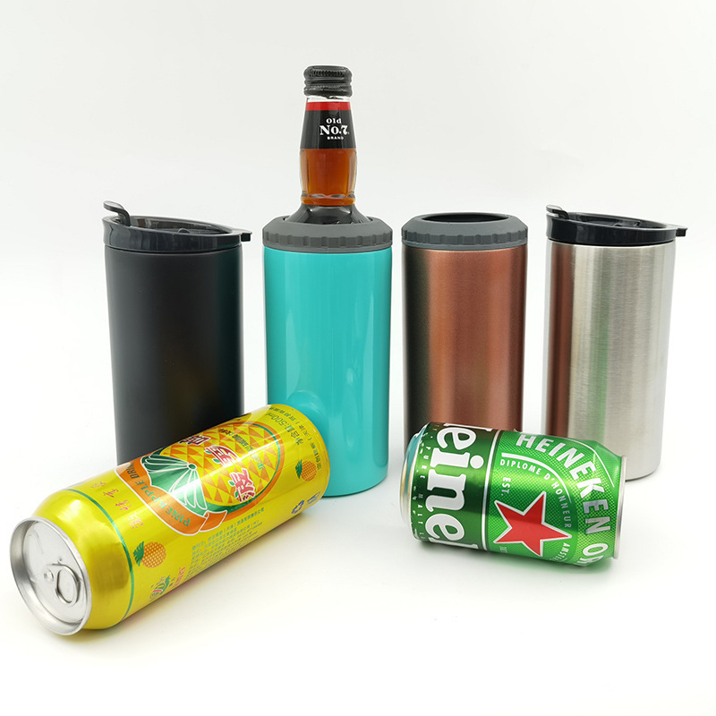 16oz Powder Coated Cola Can Cooler Frost Can Holder Vacuum Insulated Beer Can Cooler 3 in 1 Tumblers 4 in 1 Tumbler Mug