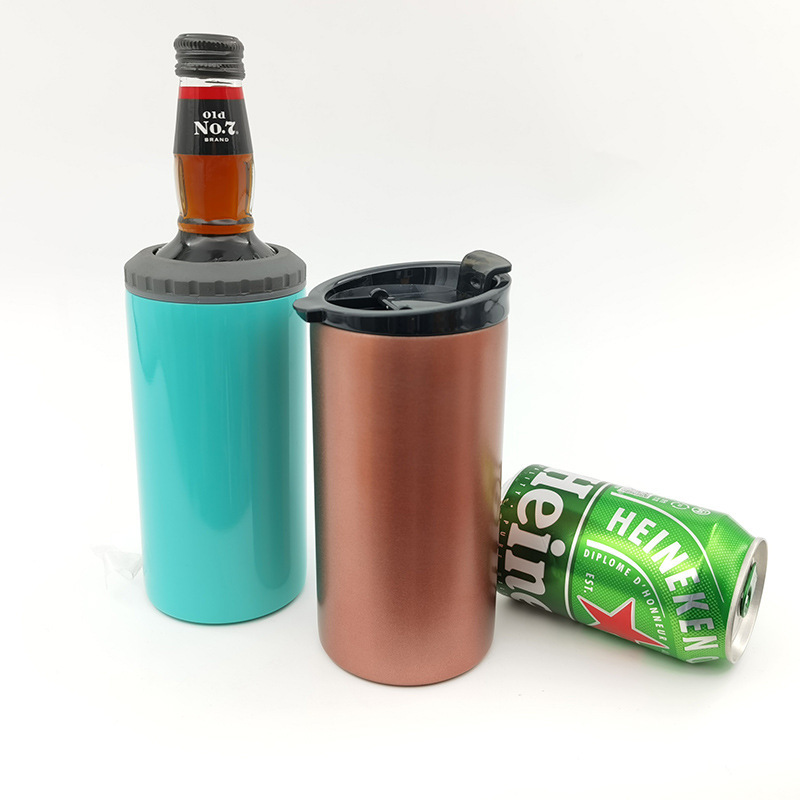 16oz Powder Coated Cola Can Cooler Frost Can Holder Vacuum Insulated Beer Can Cooler 3 in 1 Tumblers 4 in 1 Tumbler Mug
