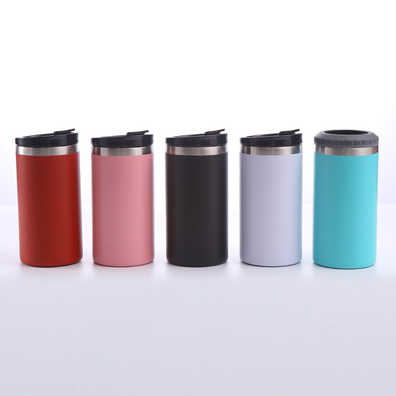 16oz Powder Coated Cola Can Cooler Frost Can Holder Vacuum Insulated Beer Can Cooler 3 in 1 Tumblers 4 in 1 Tumbler Mug