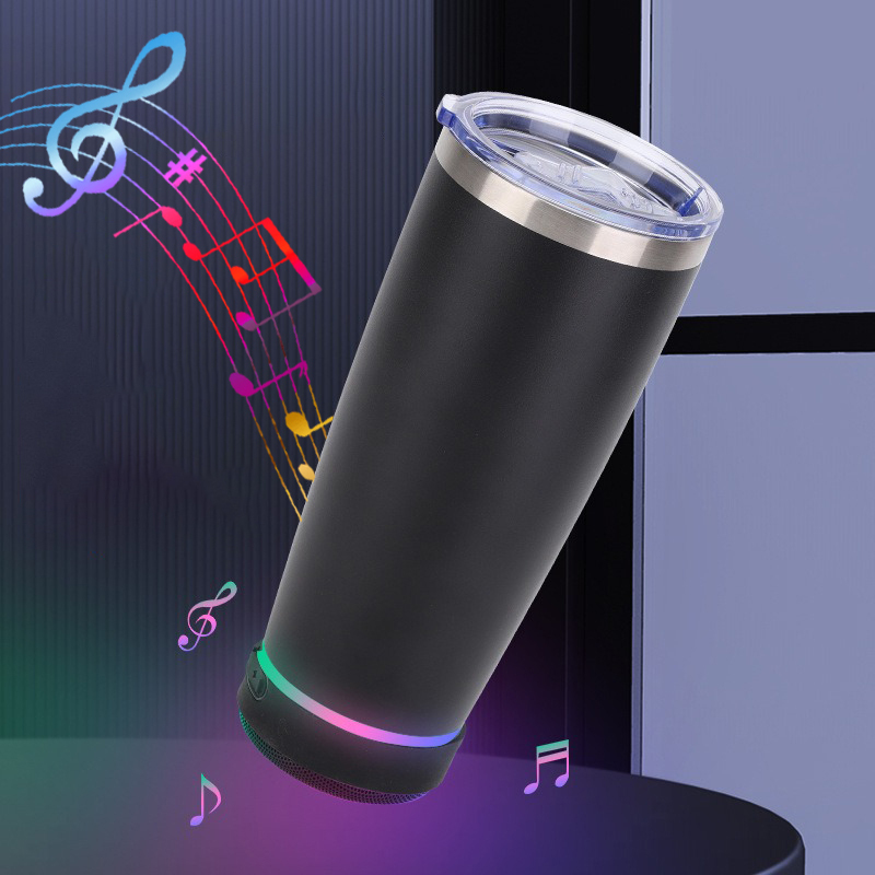 16oz 20oz Leak-proof Music Cup Coffee/Beer Bluetooth Speaker Tumbler Mug Creative Custom Logo Sport Gym Smart Water Bottle