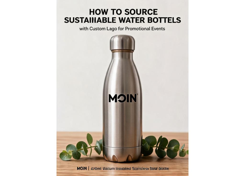 How to source sustainable water bottles with custom logo for promotional events?