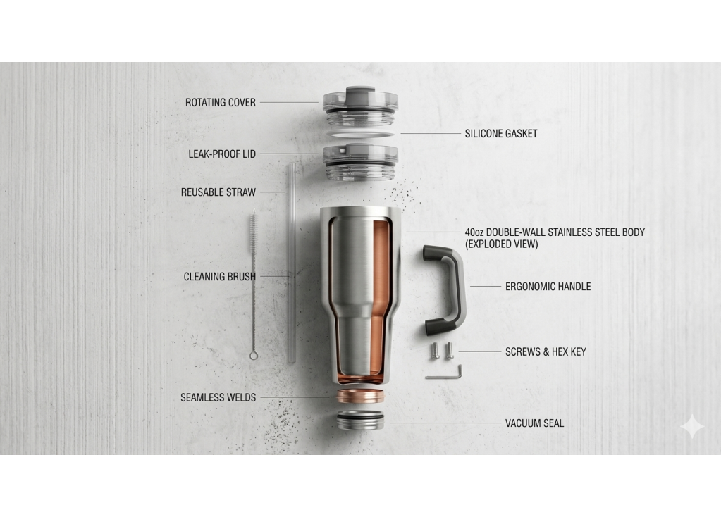 Unpack the Engineering Behind Our 40oz Insulated Tumbler: Built to Keep Your Drinks Perfect for Hours