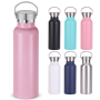 Custom Logo Stainless Steel Personalized Tumbler Outdoor Sport Insulated Vacuum Water Bottle With Handle Lid